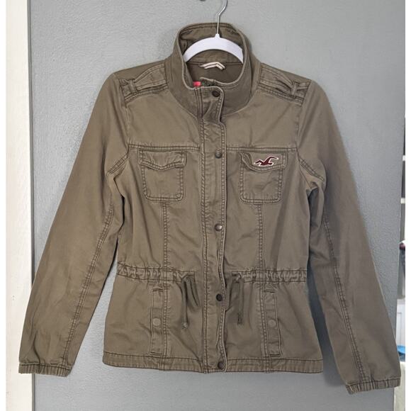 Hollister Jackets & Blazers - Y2K Hollister Womens Large Army Green Brown Military Utility Jacket Distressed